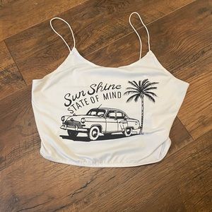 SHEIN white cropped thin strap tank top